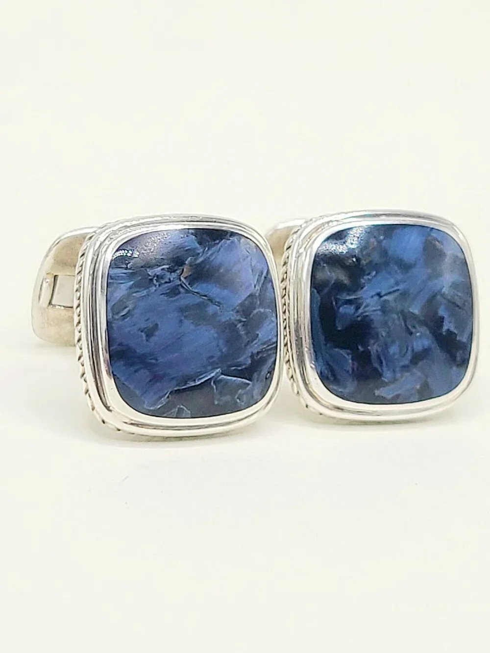 David Yurman Exotic Stone Cufflinks w/ Pietersite